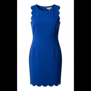 J. Crew Royal Blue Scalloped Mini Dress